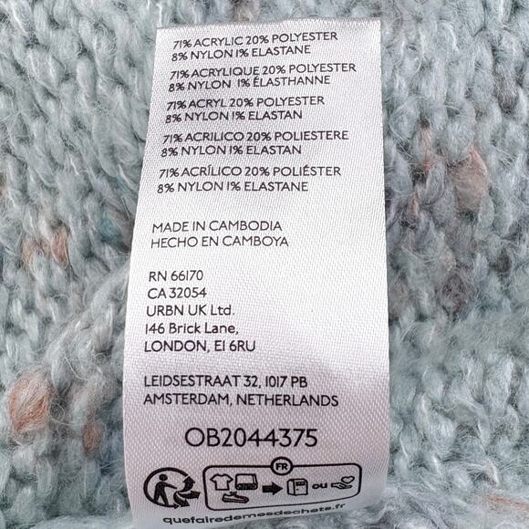 Urban Outfitters BDG Ryleigh Chunky Knit Pullover V-Neck Sweater Blue Size Large - Picture 9 of 11